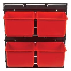 MS/P/RACK/4 - Pro Storage Wall Rack With 4 Large Bins -ToolMaster Shop 5027654066850 ms p rack 4 feat1