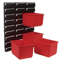 MS/P/RACK/4 - Pro Storage Wall Rack With 4 Large Bins -ToolMaster Shop 5027654066850 ms p rack 4 feat3