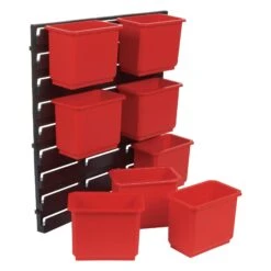 MS/P/RACK/8 - Pro Storage Wall Rack With 8 Medium Bins -ToolMaster Shop 5027654066867 ms p rack 8 feat3