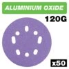 AB/125/120A/B - Aluminium Oxide Random Orbital Sanding Disc 120 Grit 125mm 50pc