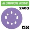 AB/125/240A/B - Aluminium Oxide Random Orbital Sanding Disc 240 Grit 125mm 50pc -ToolMaster Shop ab 125 240a b main graphic