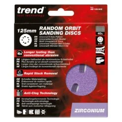 AB/125/40Z - Zirconium Random Orbital Sanding Disc 10pc 125mm 40 Grit -ToolMaster Shop ab 125 40z pack