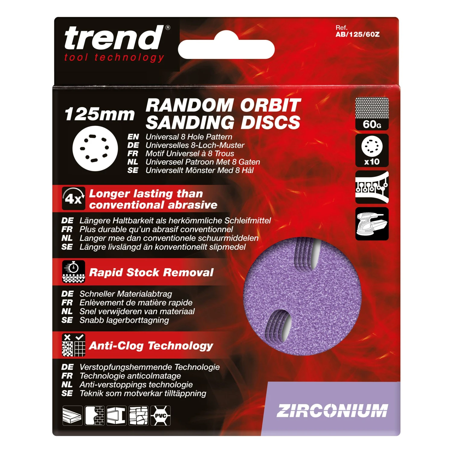 AB/125/60Z - Zirconium Random Orbital Sanding Disc 10pc 125mm 60 Grit 14 AB/125/60Z - Zirconium Random Orbital Sanding Disc 10pc 125mm 60 Grit - Image 12