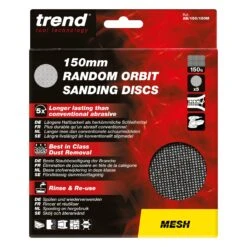 AB/150/150M - Mesh Random Orbital Sanding Disc 5pc 150mm 150 Grit -ToolMaster Shop ab 150 150m pack
