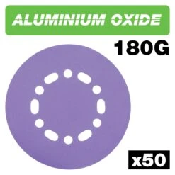 AB/150/180A/B - Aluminium Oxide Random Orbital Sanding Disc 180 Grit 150mm 50pc