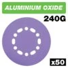 AB/150/240A/B - Aluminium Oxide Random Orbital Sanding Disc 240 Grit 150mm 50pc -ToolMaster Shop ab 150 240a b main graphic