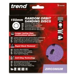 AB/150/40Z - Zirconium Random Orbital Sanding Disc 10pc 150mm 40 Grit -ToolMaster Shop ab 150 40z pack