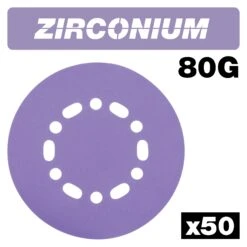 AB/150/80Z/B - Zirconium Random Orbital Sanding Disc 50pc 150mm 80 Grit