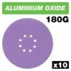 AB/225/180A - Aluminium Oxide Random Orbital Sanding Disc 180 Grit 225mm 10pc -ToolMaster Shop ab 225 180a main graphic