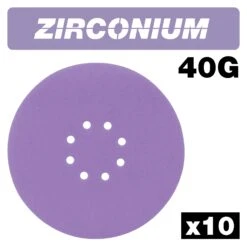 AB/225/40Z - Zirconium Random Orbital Sanding Disc 40 Grit 225mm 10pc
