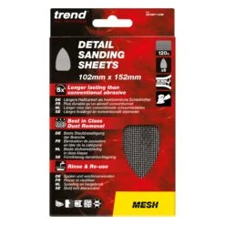 AB/DET/120M - Mesh Detail Sanding Sheet 5pc 102mm X 152mm 120 Grit -ToolMaster Shop ab det 120m pack