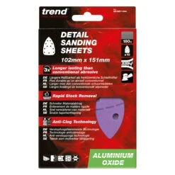 AB/DET/180A - Aluminium Oxide Detail Sanding Sheet 180 Grit 102mm X 151mm 10pc -ToolMaster Shop ab det 180a pack