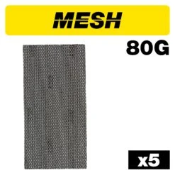 AB/HLF/80M - Mesh 1/2 Sanding Sheet 5pc 115mm X 230mm 80 Grit