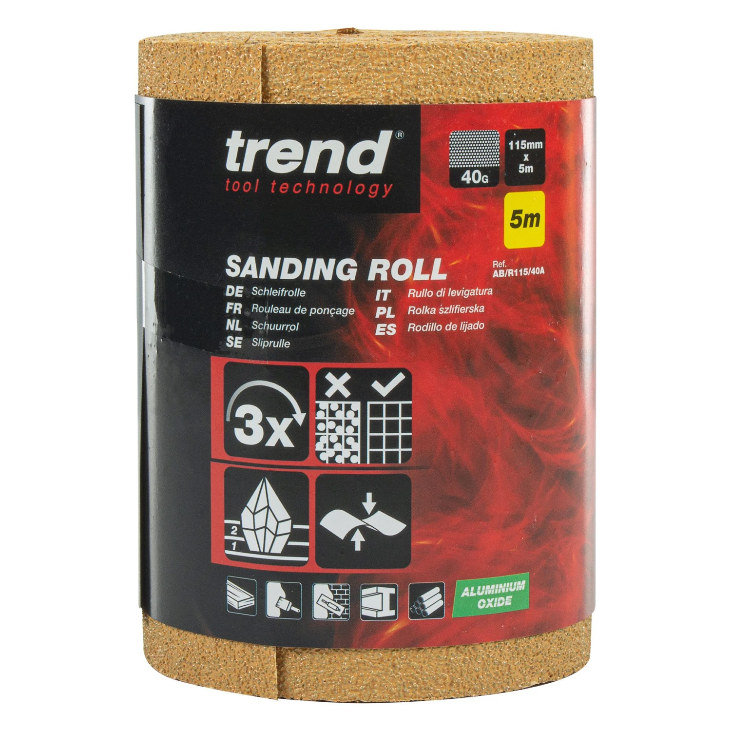 AB/R115/40A - 115mm X 5m 40 Grit Aluminium Oxide Sanding Roll 6 AB/R115/40A - 115mm X 5m 40 Grit Aluminium Oxide Sanding Roll - Image 4