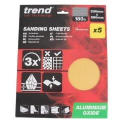 AB/S230/180A - 230 X 280mm 180 Grit Aluminium Oxide Sanding Sheets, 5 Pack 12 AB/S230/180A - 230 X 280mm 180 Grit Aluminium Oxide Sanding Sheets, 5 Pack -ToolMaster Shop ab s230 180a pack