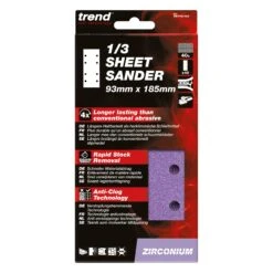 AB/THD/40Z - Zirconium 1/3 Sheet Sanding Sheet 10 Pc 93mm X 185mm 40 Grit -ToolMaster Shop ab thd 40z pack